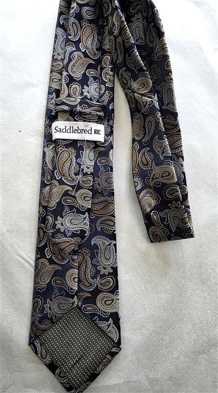 NWOT Saddlebred Blue Gold Paisley Men's Neck Tie 125791