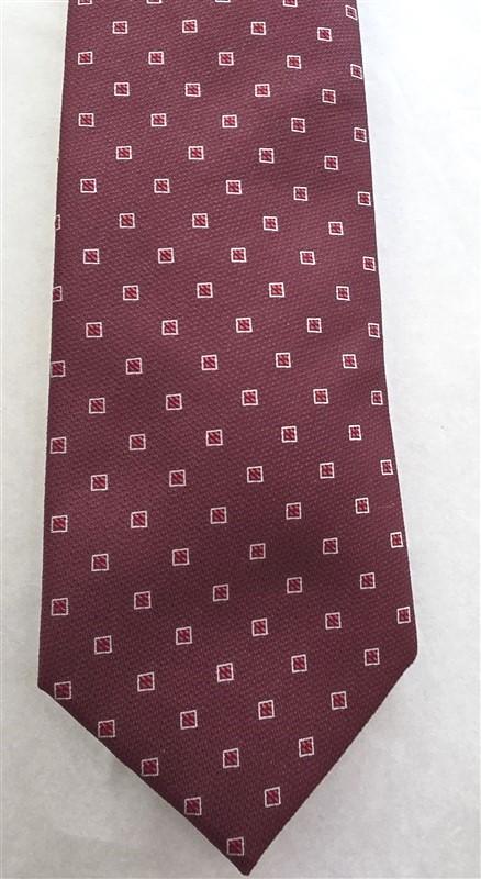 NWOT Nick Graham Burgundy Red Squares Men's Classic Formal Neck Tie 125794