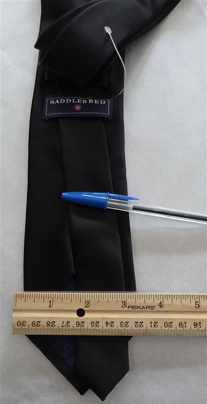 NWOT Saddlebred XL Long Black Solid Men's Classic Formal Neck Tie 125796