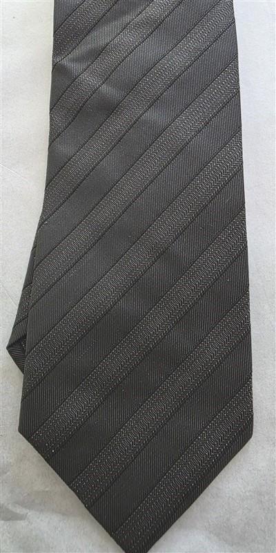 NWT Kenneth Cole Black Charcoal Gold Stripe Silk Classic Formal Neck Tie 125798