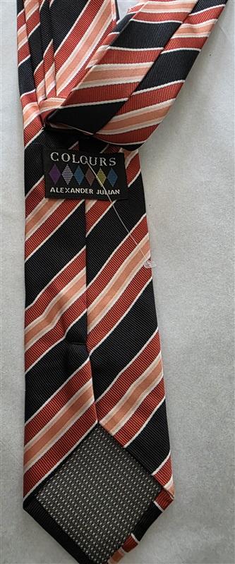 NWOT Colors Alexander Julian Orange Black Men's Classic Formal Neck Tie 125799