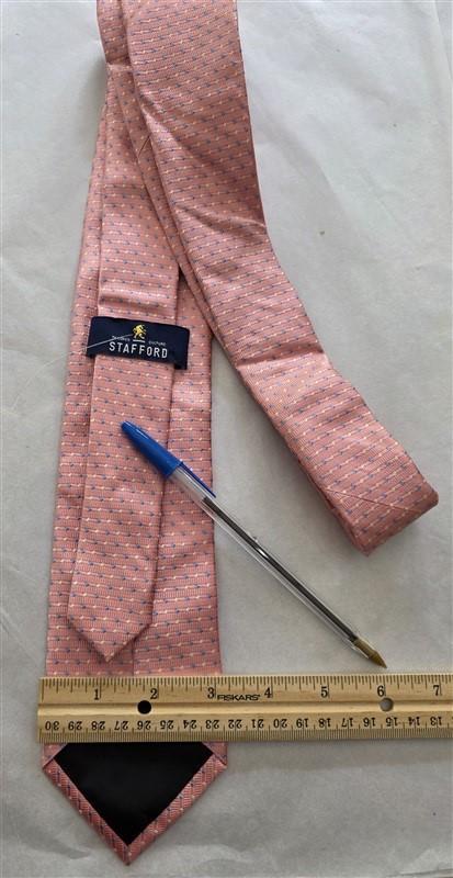 NWOT Stafford Pink Blue Geometric 100% Silk Men's Classic Formal Neck Tie 125800