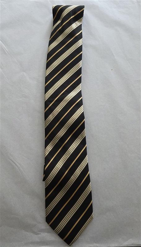 NWOT Saddlebred Black Gold Stripe Men's Neck Tie 125802