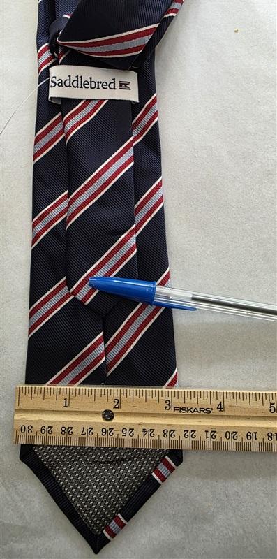 NWOT Saddlebred Blue Red White Stripe Men's Neck Tie 125806