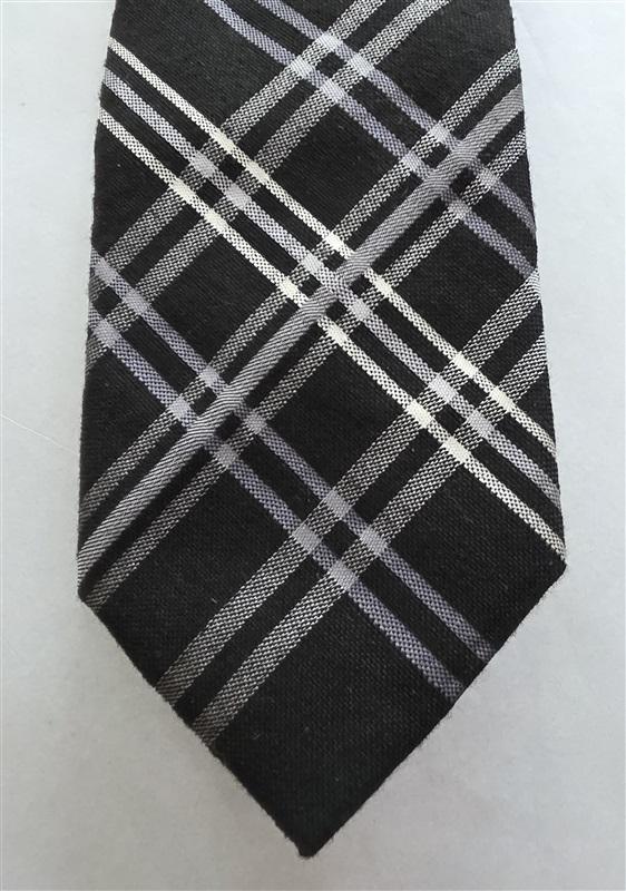 NWOT JF J.Ferrar Purple Black Gray Plaid Men's Classic Formal Neck Tie 125809