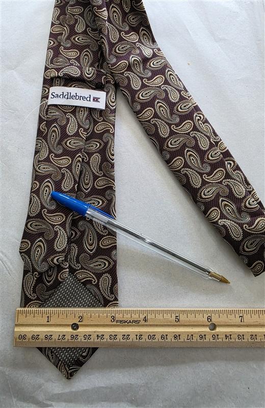 NWOT Saddlebred Brown Gold Paisley Men's Neck Tie 125810