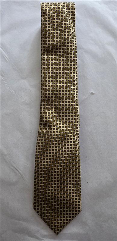 NWOT Saddlebred Brown Gold Blue Geometric Men's Neck Tie 125810