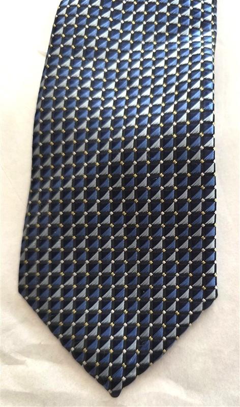 NWOT Saddlebred Blue White Geometric Men's Neck Tie 125816