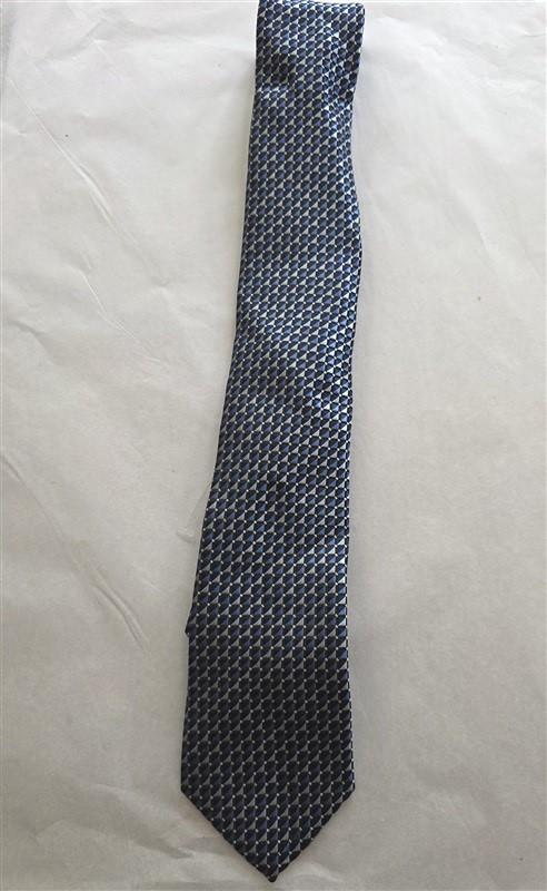 NWOT Saddlebred Blue White Geometric Men's Neck Tie 125816
