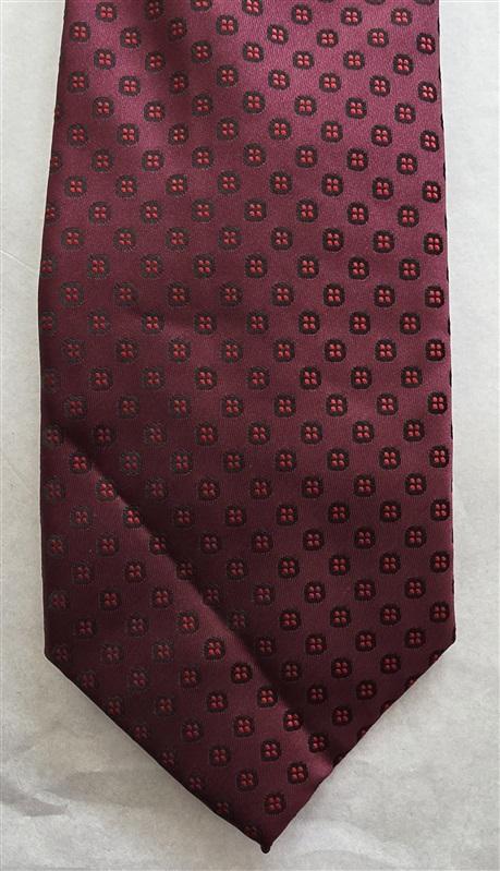 NWOT Saddlebred Burgundy Red Geometric Men's Neck Tie 125819