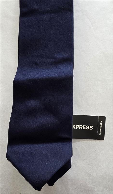 NWT Express Navy Blue Stripe 100% Silk Men's Neck Tie 125823