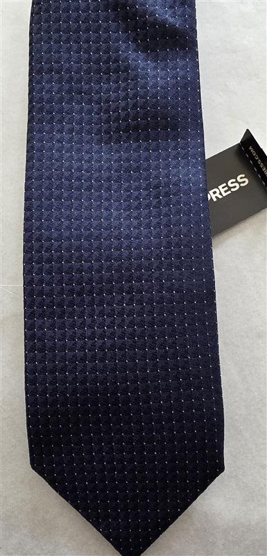 NWT Express Navy Blue Pink Stripe 100% Silk Men's Neck Tie 125824