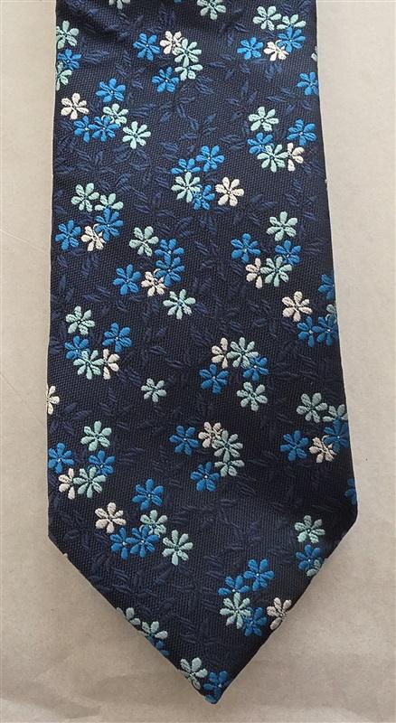 NWOT JF J.Ferrar Blue White Floral Men's Classic Formal Neck Tie 125825