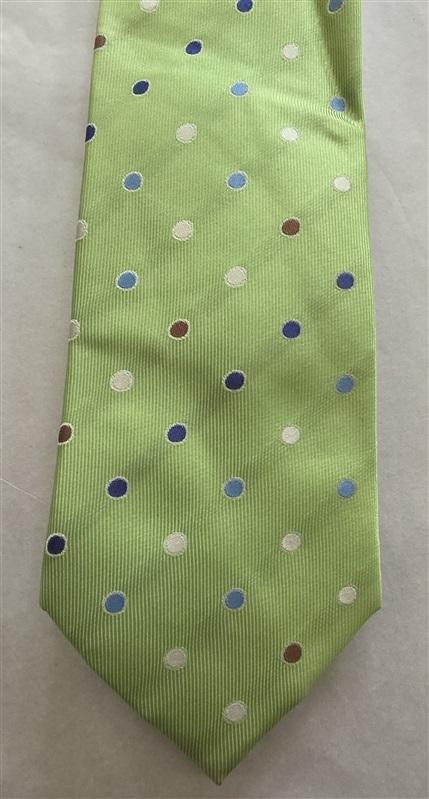 NWOT Tattersall Green Polka Dot 100% Silk Men's Neck Tie 125828