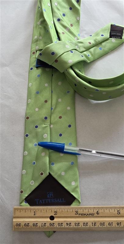 NWOT Tattersall Green Polka Dot 100% Silk Men's Neck Tie 125828