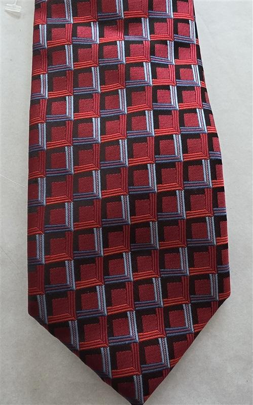 NWT Sparks John Sparks Red Blue Black Geometric Men's Neck Tie 125829