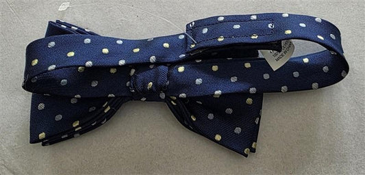 NWOT Izod Boy's Pre-Tied Bow Tie Blue Polka Dot Adjustable Classic Style 125840