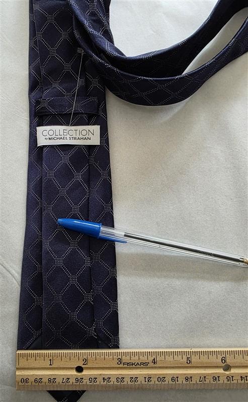 NWOT Michael Strahan Blue Silver 100% Silk Men's Neck Tie 125848