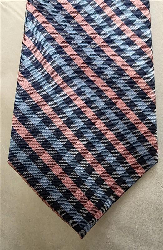 NWOT Saddlebred Blue Pink Plaid Men's Neck Tie 125848