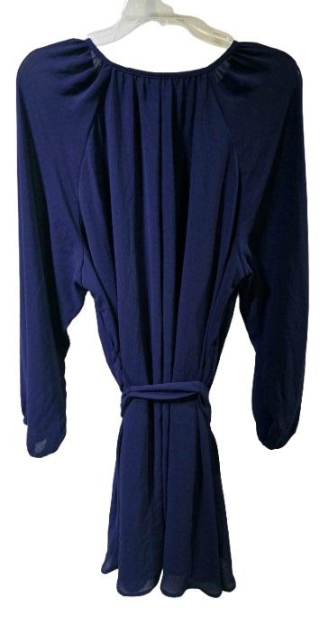 NWOT The Limited M Polar Blue Purple Belted Georgette Dress 125859