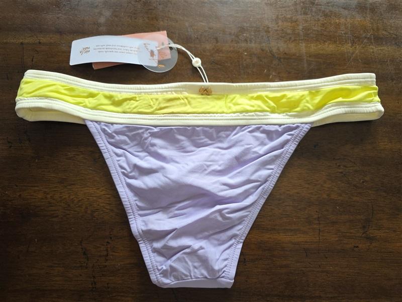 NWOT Pilyq Lavender Colorblock S Banded Cheeky Bikini Swim Bottoms 125860