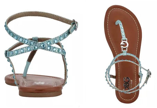 NWOT Guess 8 GBG Los Angeles Rhinestone Blossom Sandals 125870