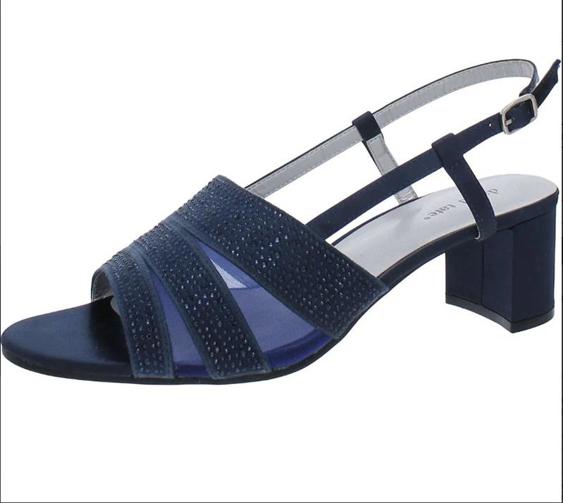 NWOT David Tate 9W Blue Sparkle Rhinestone Sandal Heels 125872