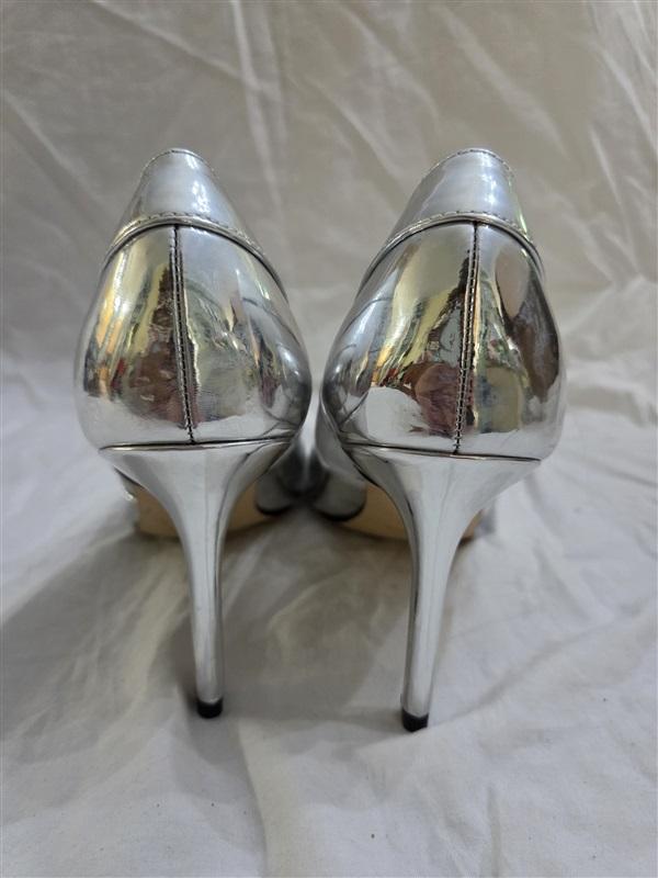 NWOTD Nine West 7 Evan Silver Lame & Mesh Pumps 125880