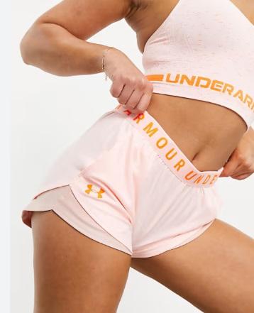 NWTD Under Armour Training Play Up shorts 3.0 Peach 125886
