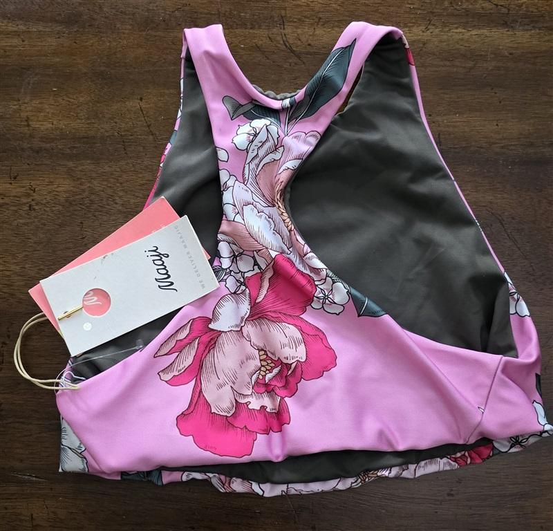 NWT Maaji S Pink Reversible Floral Sports Bra T Back 125888