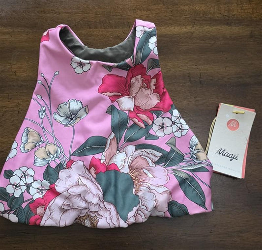 NWT Maaji S Pink Reversible Floral Sports Bra T Back 125888