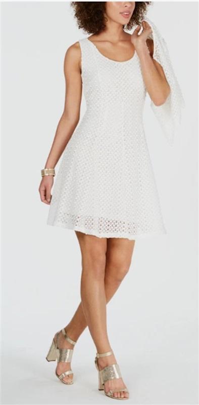 NWOT Robbie Bee 3x Lace Fit & Flare Cocktail Dress Sleeveless White 125918
