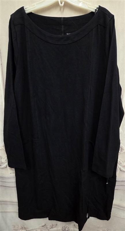 NWOTD Soft Surroundings XL A Line Haiku Shift Dress Pockets Black 125919