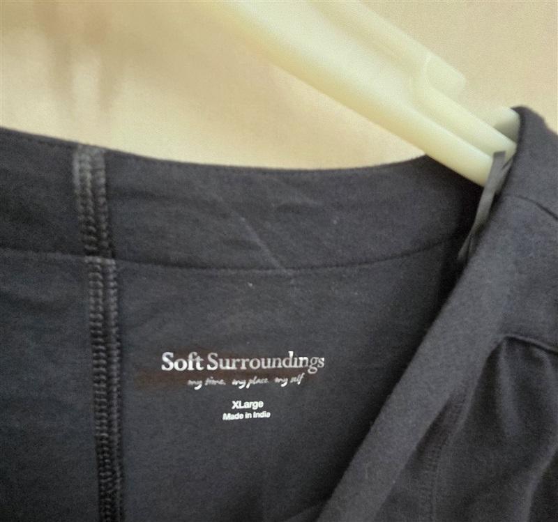 NWOTD Soft Surroundings XL A Line Haiku Shift Dress Pockets Black 125919