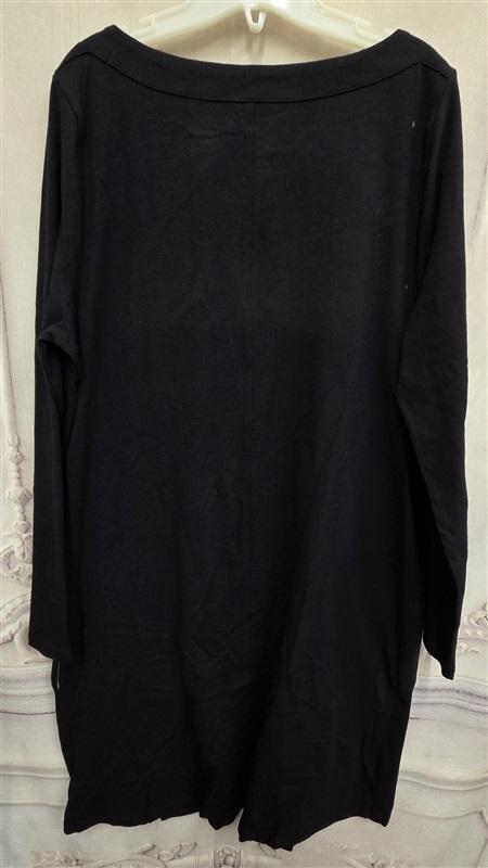 NWOTD Soft Surroundings XL A Line Haiku Shift Dress Pockets Black 125919