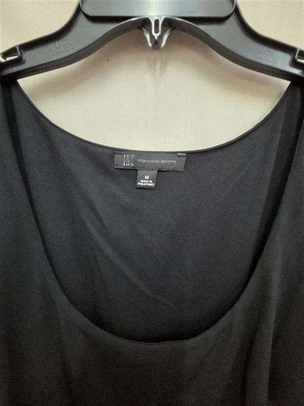 NWOT INC M Split Front Dress Sleeveless Black 125920