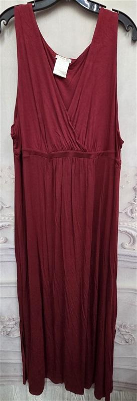 NWOT Matty M 3x V neck Ruby Red Maxi Dress 125921