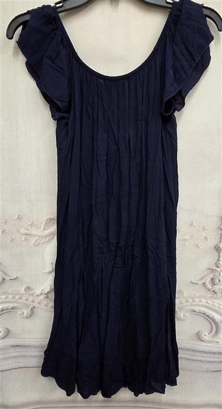 NWOT Kim & Cami Gauze M Crinkle Dress Blue Button Off Shoulder 125927