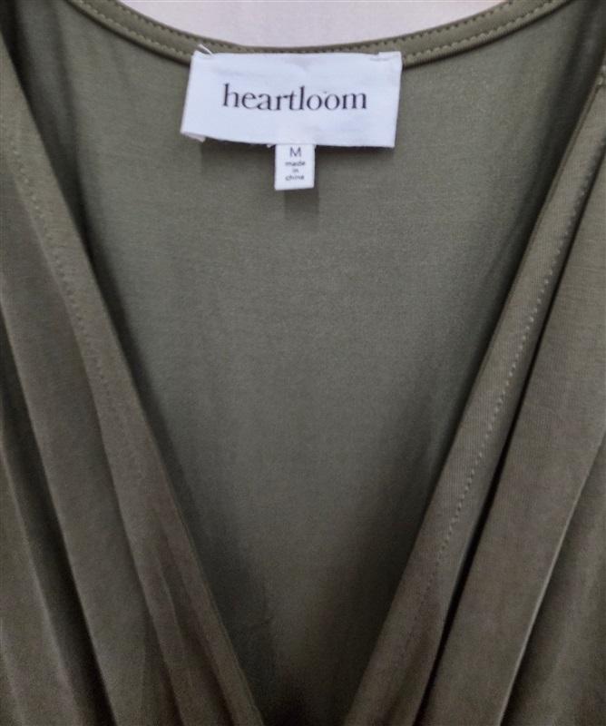 NWOT Heartloom M Rivky Surplice V Neck Knit Jumpsuit Olive Green 125928