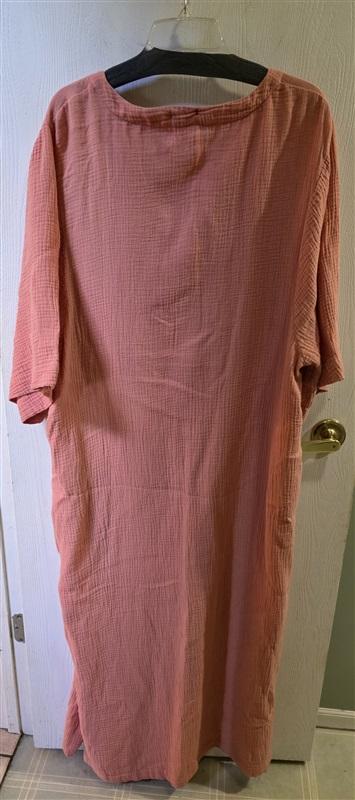 NWt Barefoot Dreams L Sun Soaked Crinkle Cotton V-neck Caftan 125957