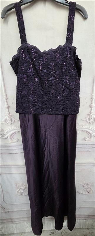 NWOT Alex Evenings 16 Lace & Satin Gown Eggplant Purple Evening Gown 125972