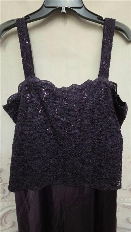 NWOT Alex Evenings 16 Lace & Satin Gown Eggplant Purple Evening Gown 125972