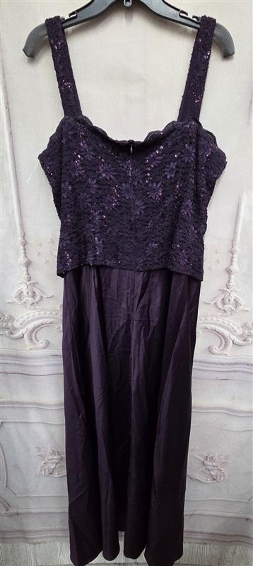 NWOT Alex Evenings 16 Lace & Satin Gown Eggplant Purple Evening Gown 125972