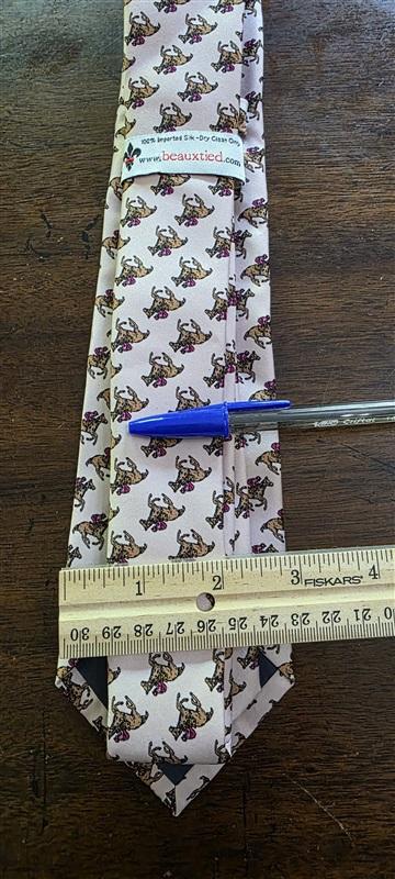 NWOT Beaux Tied Silk Pink Horse Racing Formal Classic Style Tie 126003