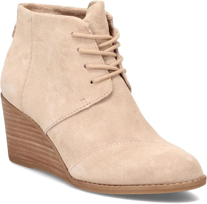 NWTD Tom's 7 Hyde Wedge Suede Booties Ankle Boots 126008
