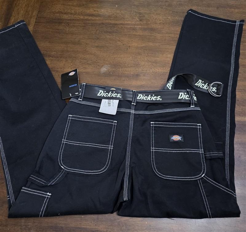 NWT DICKIES 27R Relaxed Fit Carpenter Pants Black 126009