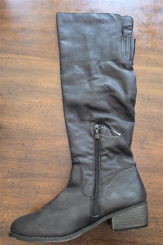 NWOT Rampage 9.5 Tommy Over Knee Riding Boots Black Faux Leather 126010
