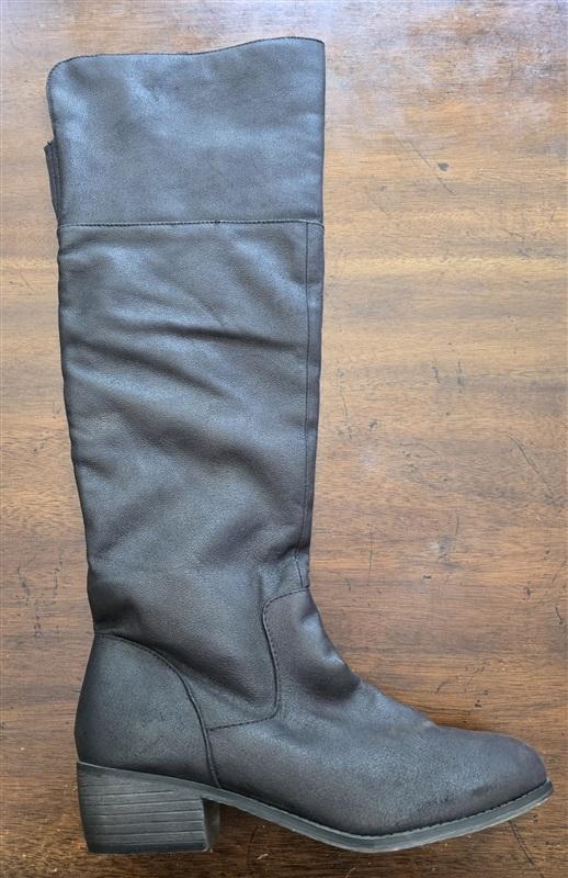 NWOT Rampage 9.5 Tommy Over Knee Riding Boots Black Faux Leather 126010