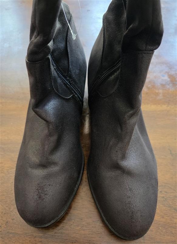 NWOT Rampage 9.5 Tommy Over Knee Riding Boots Black Faux Leather 126010