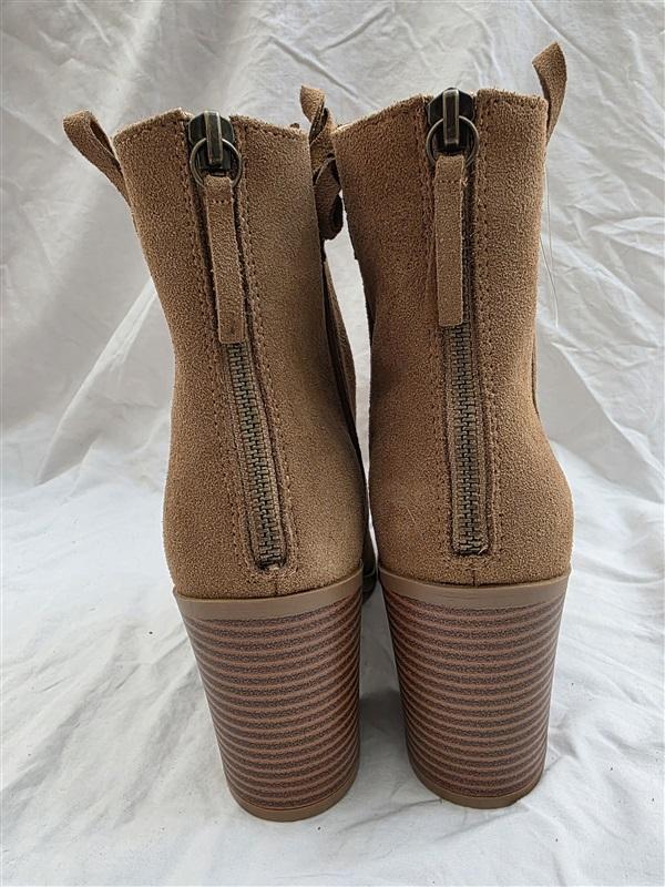 NWOT Mia 9 Faux Suede Brown Pull On Ankle Cowboy Boots 126012